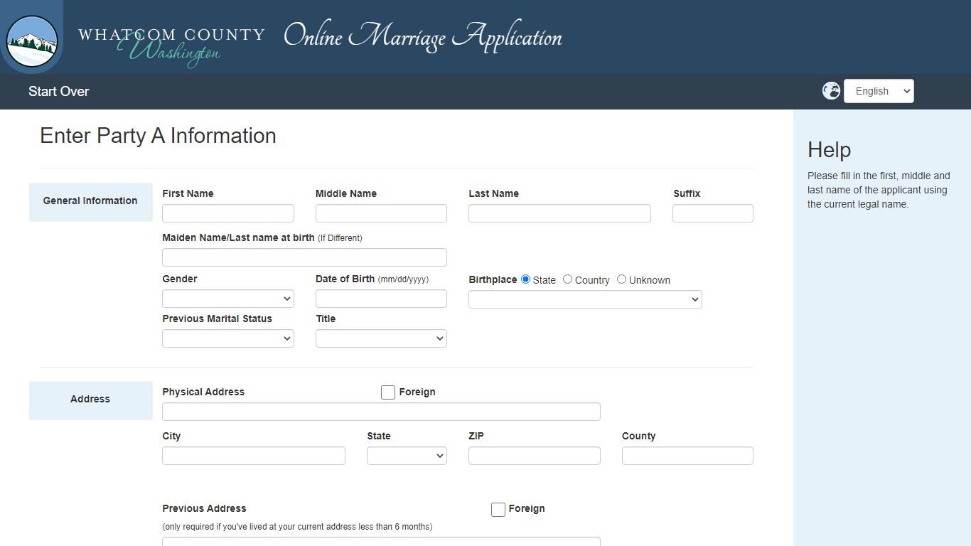 Online Marriage Application - Whatcom County